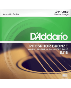 D'Addario EJ18 Phosphor Bronze Acoustic Guitar Strings Heavy 14-59 Gauge