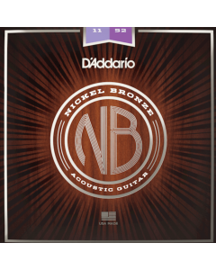 D'Addario NB1152 Nickel Bronze Acoustic Guitar Strings Custom Light 11-52 Gauge