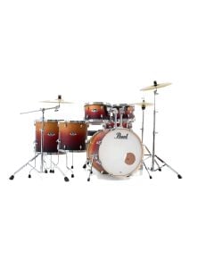 Pearl EXL Export Lacquer 22" Fusion Plus Kit (22BD, 10TT, 12TT, 16FT, 14SD) w/Hardware in Ember Dawn