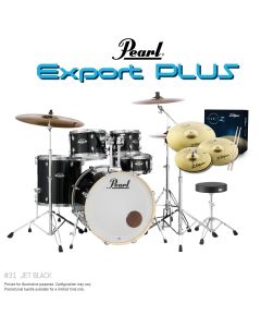 Pearl Export Plus 22" Rock Kit Package in Jet Black