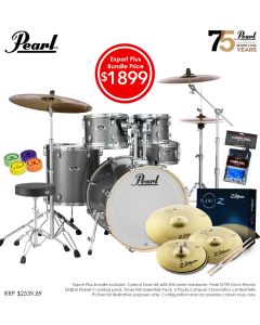 Pearl EXX Export Plus 22" Fusion Plus (22BD, 10TT, 12TT, 16FT, 14SD) Package in Grindstone Sparkle