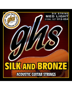 GHS 370ML Silk and Bronze Copper Tin Phosphor Alloy Acoustic Guitar Strings 12-54 Gauge