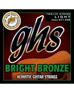 GHS BB80 Bright Bronze Acoustic Guitar 12 Strings 11- 48 Gauge