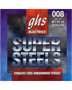 GHS STUL Super Steels Ultra Light Electric Guitar Strings 8-38 Gauge