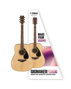 Yamaha GIGMAKERFG800 Solid Top Acoustic Guitar Pack in Natural Gloss