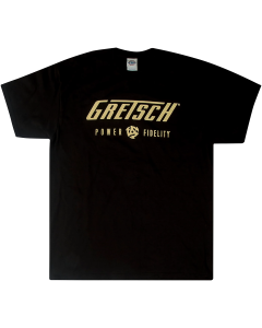 Gretsch Power & Fidelity Logo T Shirt L Size in Black