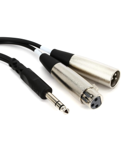 Hosa SRC203 Insert Cable, 1/4 IN TRS to XLR3M And XLR3F, 3 M