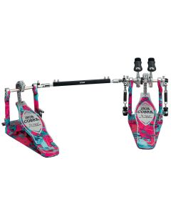 TAMA 50th Limited Iron Cobra Marble Coral Swirl Power Glide Twin Pedal