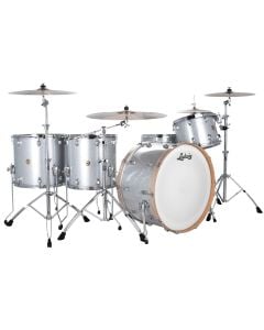 Ludwig Continental 1-Up/2-Down Shell Pack (22BD, 12TT, 14/16FT, 14 Snare) in Silver Sparkle