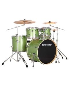 Ludwig Evolution 5-piece Drum kit w/hardware & Throne (LE522018) in Mint Sparkle | EX-DEMO