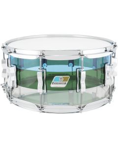 Ludwig Vistalite 50th Anniversary  6.5"x14" Blue Green Clear Snare Drum