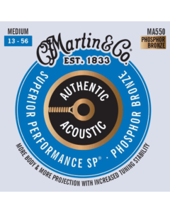 Martin Strings MA550 Authentic Acoustic SP 92/8 Phosphor Bronze Guitar String 13-56 Gauges