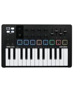 Arturia MiniLAB 3 Compact MIDI Keyboard & Pad Controller in Black