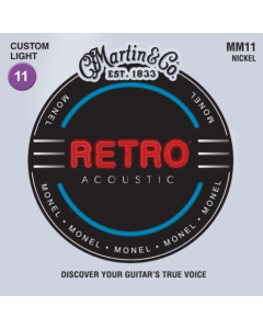 Martin Strings MM11 Retro Acoustic Guitar Strings Custom Light 11-52 Gauge