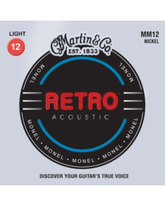 Martin Strings MM12 Retro Monel Acoustic Guitar Strings Light 12-54 Gauge