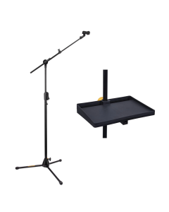 Hercules MS523B PRO EZ Clutch Tripod Hideaway Boom Mic Stand w/ BONUS STAND TRAY