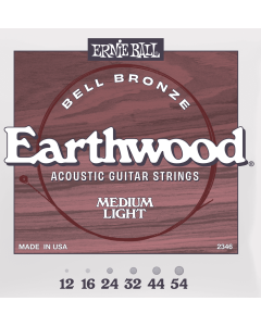 Ernie Ball Medium Light Earthwood Bell Bronze Acoustic Guitar Strings 12-54 Gauge