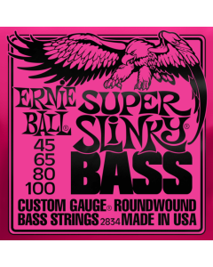 Ernie Ball 2834 Super Slinky Electric Bass Guitar Strings 45-100 Gauge