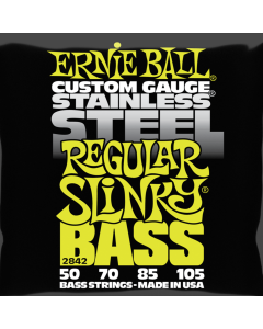 Ernie Ball 2842 Regular Slinky Stainless Steel Electric Bass Strings, 50-105 Gauge