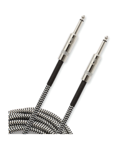 D'Addario Custom Series 10' Braided Instrument Cable in Black and Grey