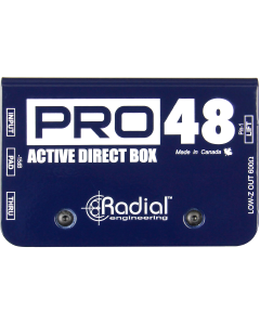 Radial Pro48 Phantom Powered Active Direct Box 48V Phantom Powered