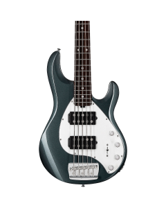 Sterling By Music Man Stingray Ray 35 HH 5 String Bass Guitar in Charcoal Frost