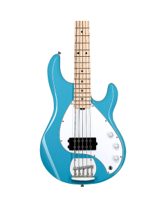 Sterling By Music Man StingRay 5 5 String Bass Guitar in Chopper Blue 