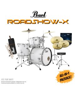 Pearl Roadshow-X 20" Fusion 5-pc Drum Package in Pure White