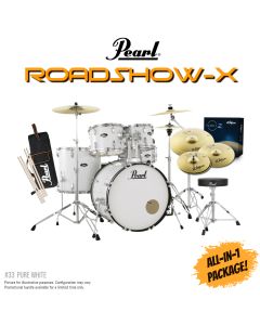Pearl Roadshow-X 22" 5pc Drum Kit Package in Pure White