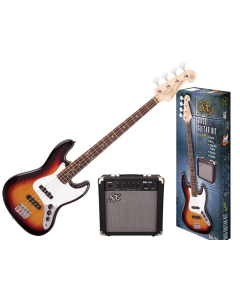 SX JB Style Bass Guitar & Amplifier Package in Tobacco sunburst