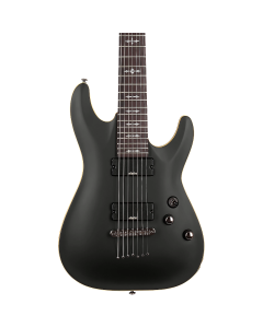 Schecter Demon 7 7 String Electric Guitar in Aged Black Satin