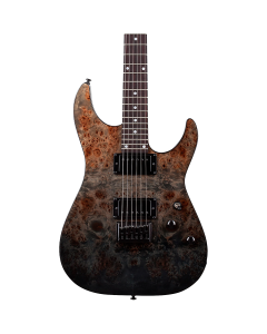 Schecter C-1 Standard Electric Guitar in Black Fade Burst Burl