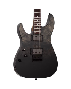 Schecter C-1 Standard Left Hand Electric Guitar in Black Fade Burst Burl