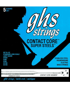 GHS 5L CC Contact Core Super Steel Bass Guitar Strings 40-125 Gauge