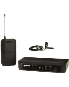 Shure Wireless Lapel Mic System BLX1 Tx; CVL-B/C Mic; BLX4 Rx Auto Setup 614-638MHz