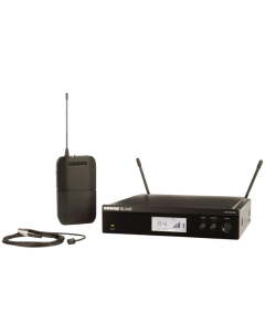 Shure Wireless 1/2R Lavalier System BLX1 Tx; WL93 Mic; BLX4R Rx Auto Setup 614-638MHz