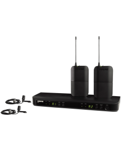 Shure Wireless Dual Lapel Mic System 2 x BLX1 Tx; 2 x CVL-B/C Mic; BLX88 RX; Auto Setup 614-638MHz