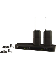 Shure Wireless Dual Lapel Mic System 2 x BLX1 Tx; 2 x CVL-B/C Mic; BLX88 RX; Auto Setup 662-686MHz