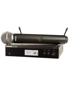 Shure Wireless 1/2R Handheld System BLX2 Tx; SM58 Mic; BLX4R Rx Auto Setup: 614-638MHz