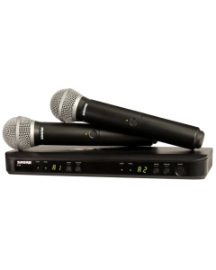 Shure Wireless Dual Handheld System 2 x BLX2PG58 Mic & BLX88 RX Auto Setup 614-638MHz