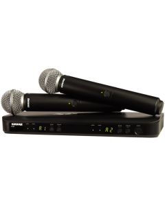 Shure Wireless Dual Handheld System 2 x BLX2SM58 Mic & BLX88 RX Auto Setup 662-686MHz