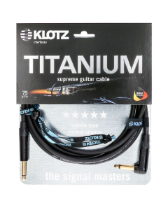 KLOTZ 6m 20ft Guitar Titanium Right Angle Instrument Cable